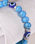 Diya - Blue Howlite Beads Evil Eye Women's Energy Bracelet - Atman Urja