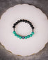 Karishma - Green Howlite & Matte Black Bead Evil Eye Women's Energy Bracelet - Atman Urja