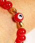 Divya - Maroon & Metallic Gold Evil Eye Women's Energy Bracelet - Atman Urja