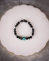 Aarini - Black with Silver Crystal & Teal Evil Eye Women's Energy Bracelet - Atman Urja