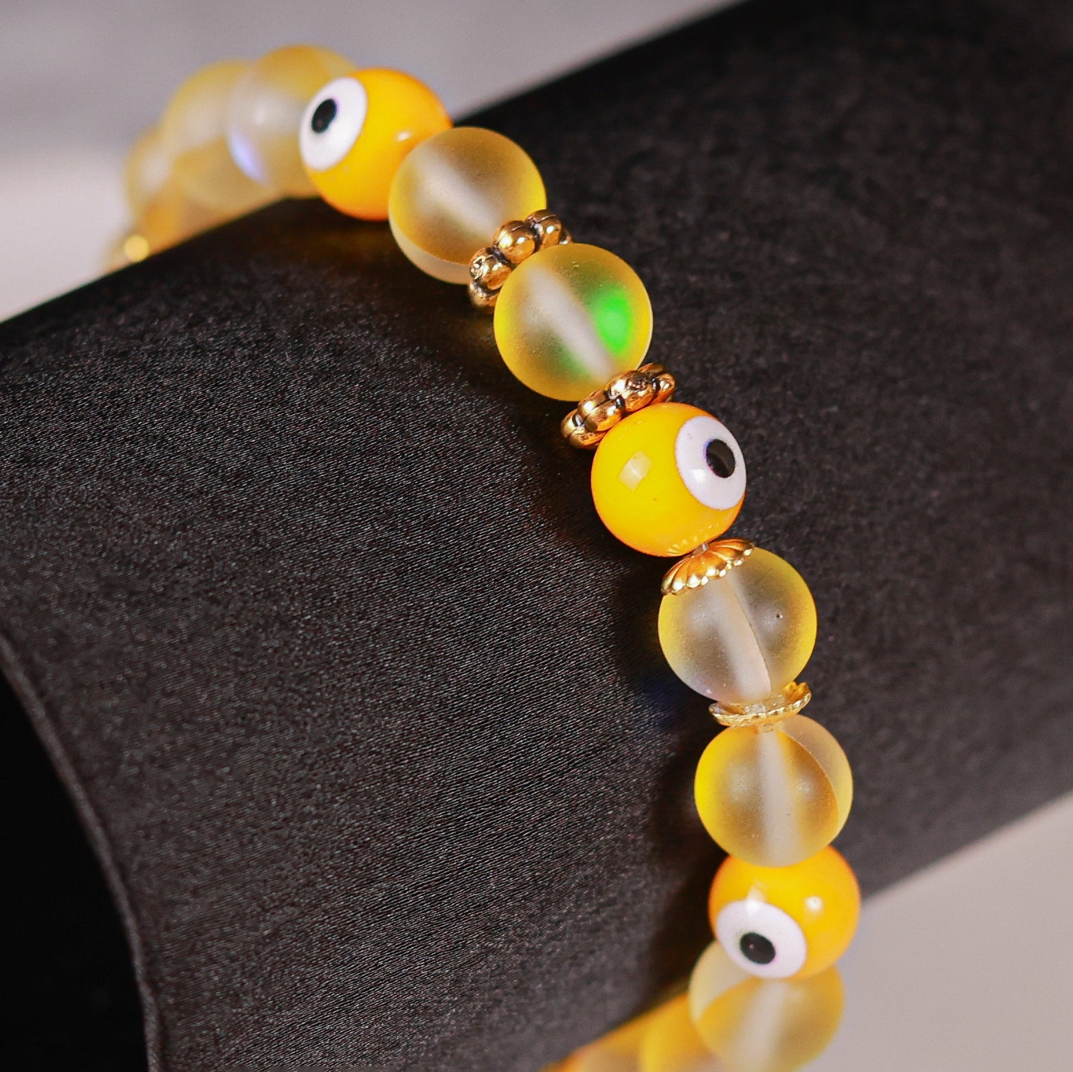 Radiant Flouroscent Yellow Evil Eye Women's Energy Bracelet - Atman Urja