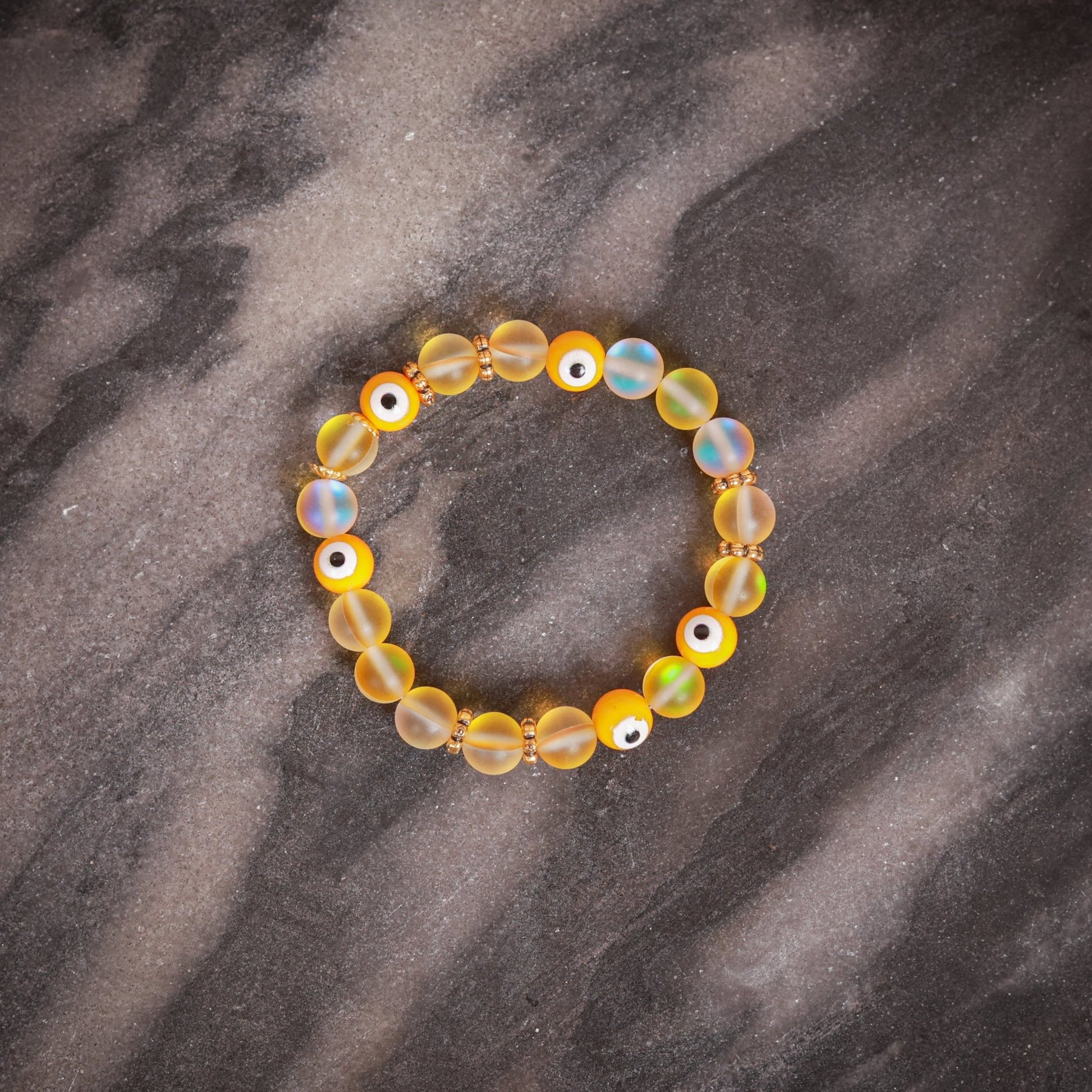 Radiant Flouroscent Yellow Evil Eye Women's Energy Bracelet - Atman Urja