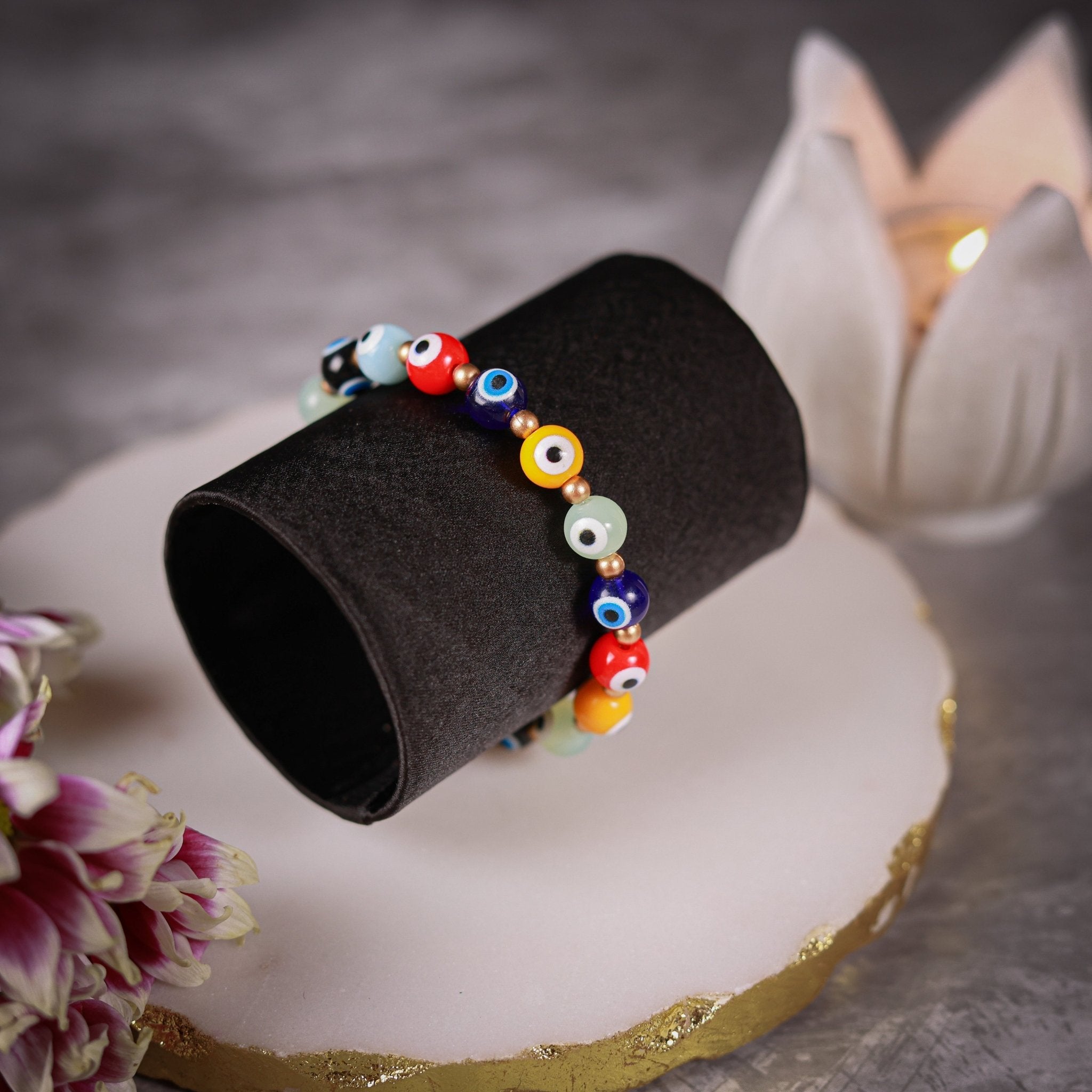 Multicoloured Evil Eye Women's Energy Bracelet - Atman Urja