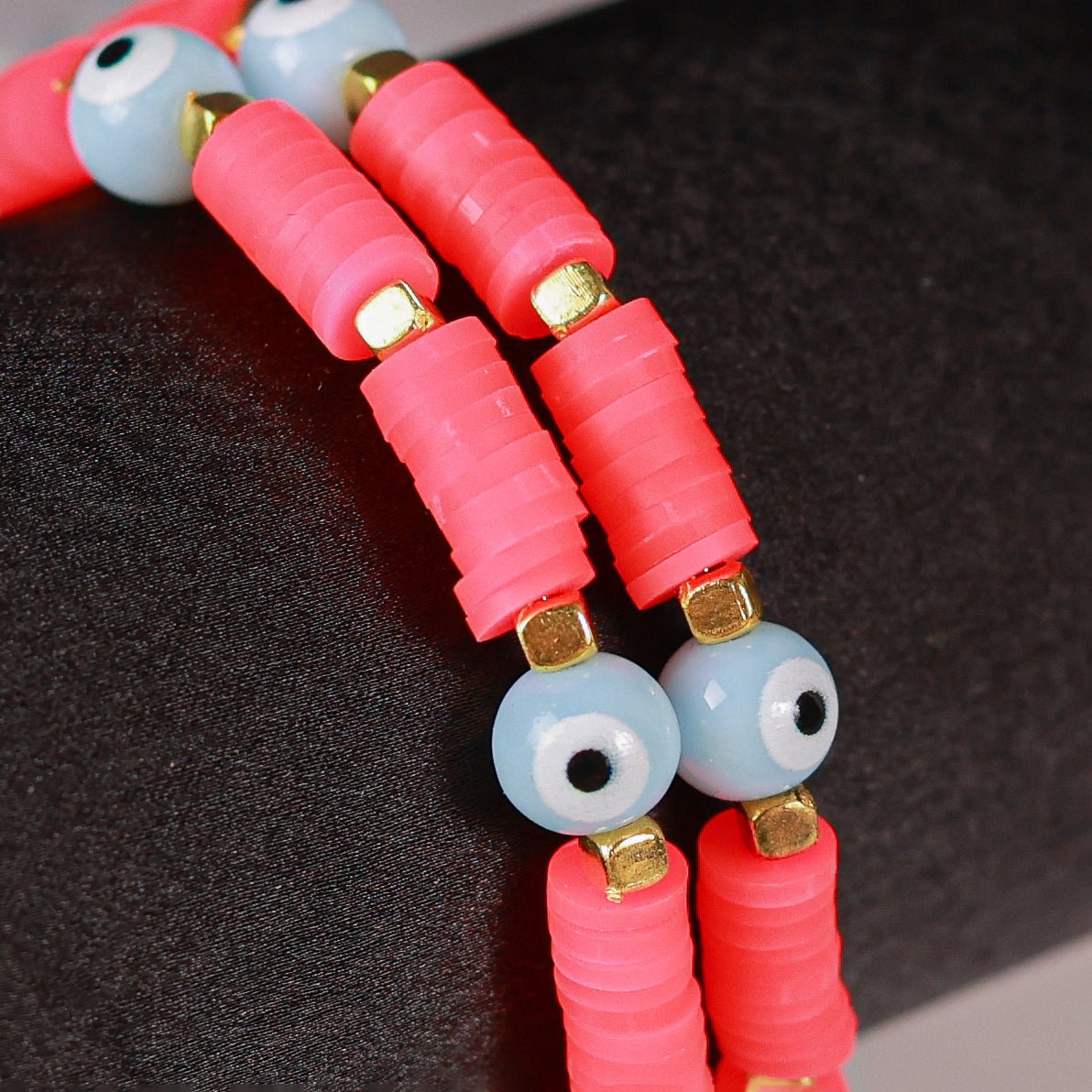 Neon Pink and Blue Evil Eye Women's Energy Bracelet - Atman Urja