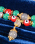 Kavya - Dual Strand Grey Crystal And Green Howlite Evil Eye Women's Energy Bracelet - Atman Urja