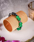 Green & Black Matte Bead with Black Evil Eye Men's Energy Bracelet - Atman Urja