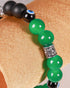 Green & Black Matte Bead with Black Evil Eye Men's Energy Bracelet - Atman Urja