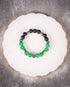 Green & Black Matte Bead with Black Evil Eye Men's Energy Bracelet - Atman Urja