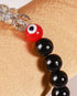 Grey Crystal & Black Bead With Red Evil Eye Men's Energy Bracelet - Atman Urja