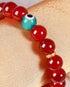 Maroon Bead & Teal Evil Eye Men's Energy Bracelet - Atman Urja