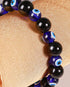 Black Bead & Navy Blue Multi Evil Eye Men's Energy Bracelet - Atman Urja