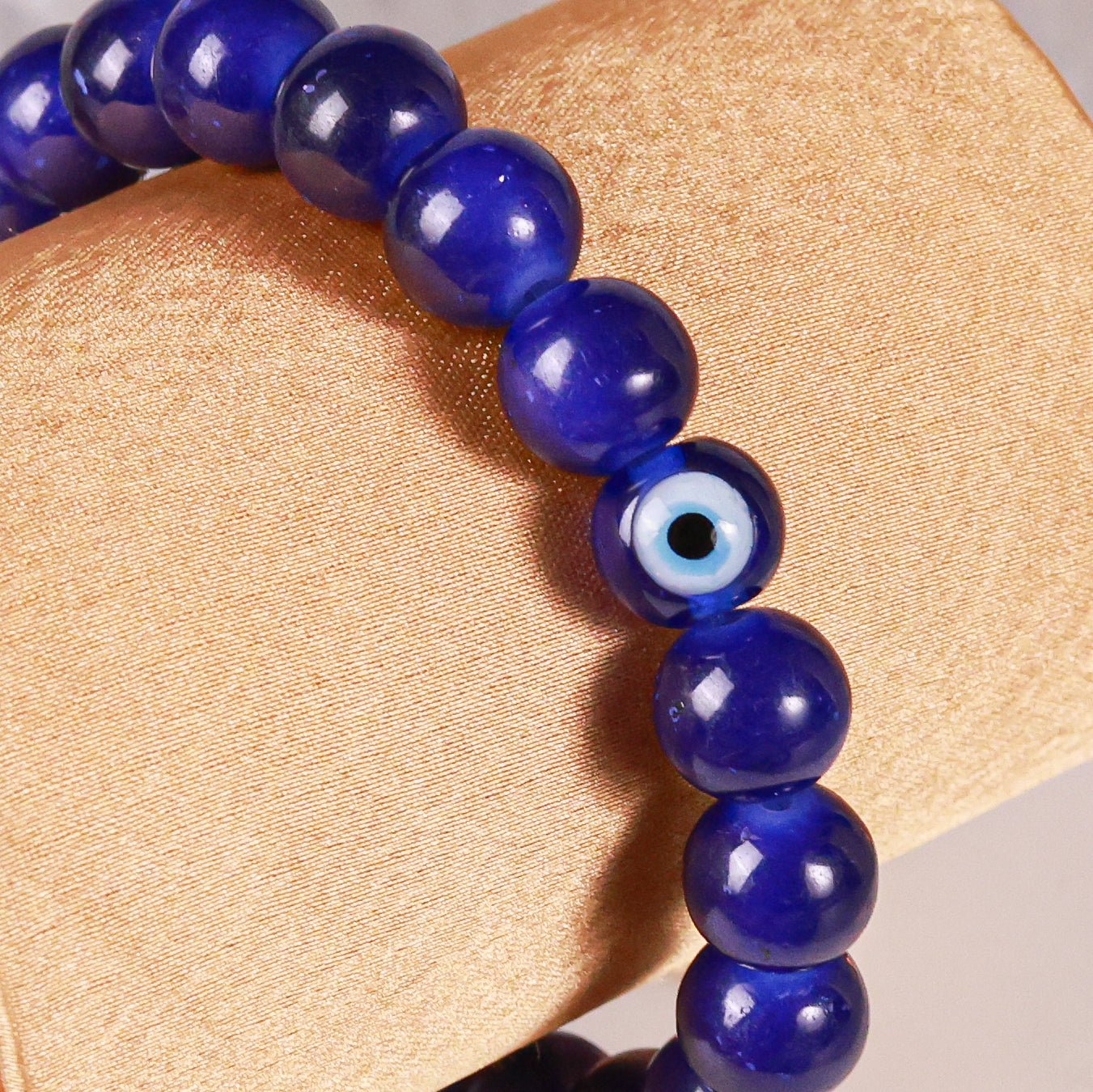 Navy Blue Bead Evil Eye Men's Energy Bracelet - Atman Urja