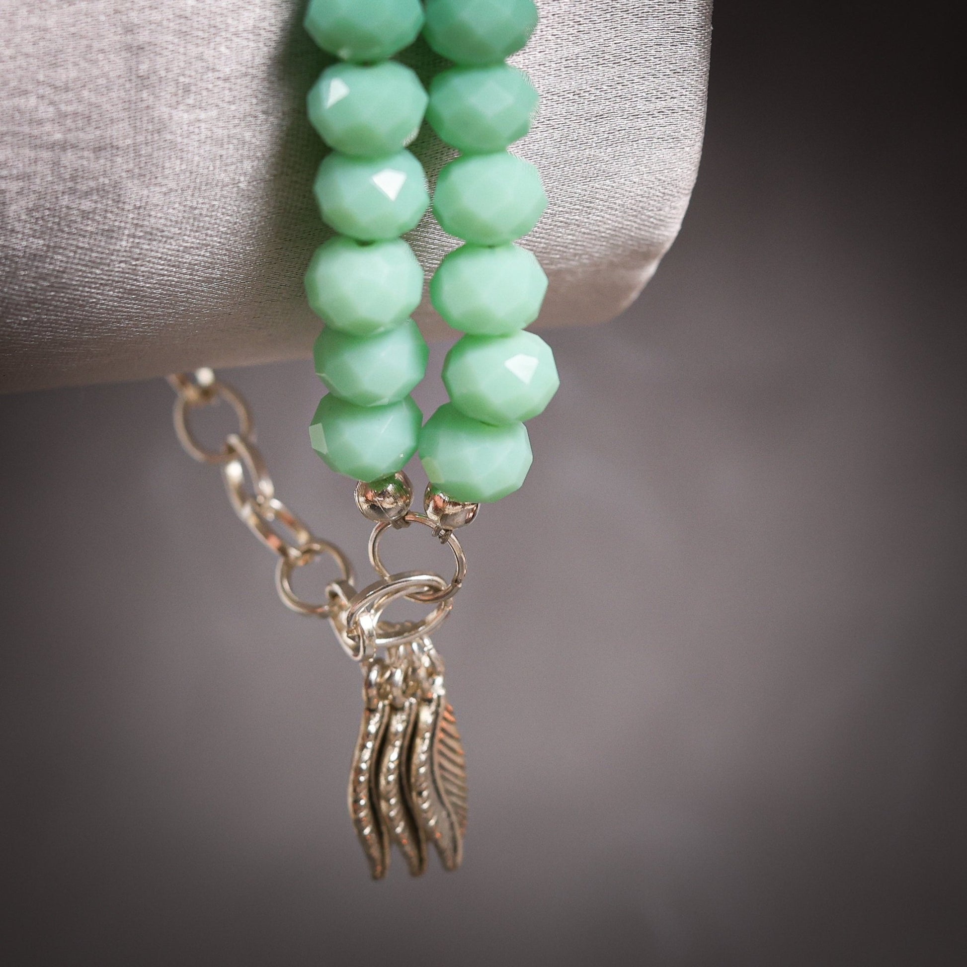 Brihati - Stress Relief. Sea Green Crystal Energy Bracelet - Atman Urja