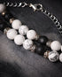 Dadichi - Stress Relief. White Howlite and Black Beads Energy Bracelet - Atman Urja